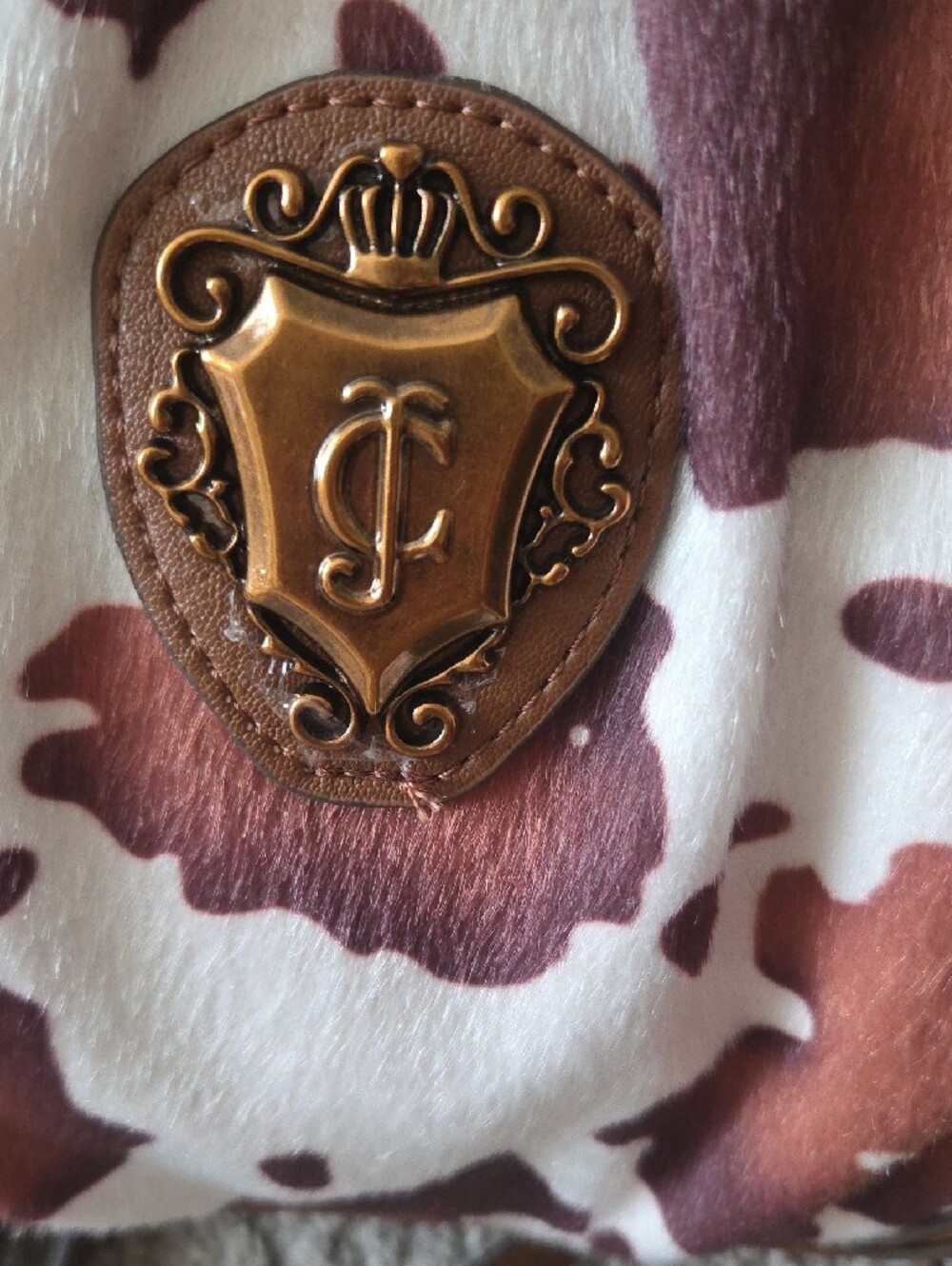 Juicy Couture Romance Cow Satchel in Saddle Brown, Shoulder Bag NWT - Picture 5 of 12